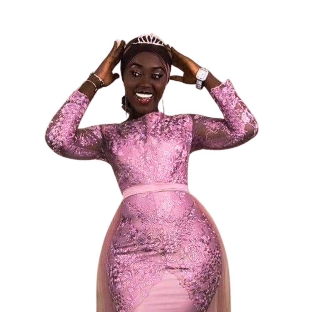 High-quality Embroidery Lace satin dress